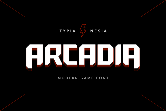 Arcadia Font: Bold Robotic Display Typeface for Makers