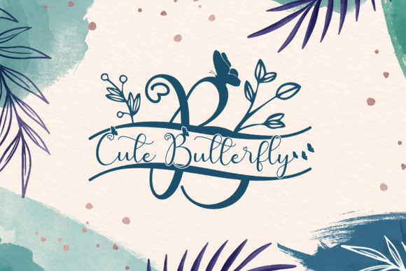 Cute Butterfly Monogram Font for Romantic Branding