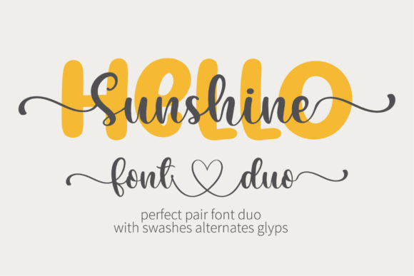Hello Sunshine Script Handwritten Font for Crafters